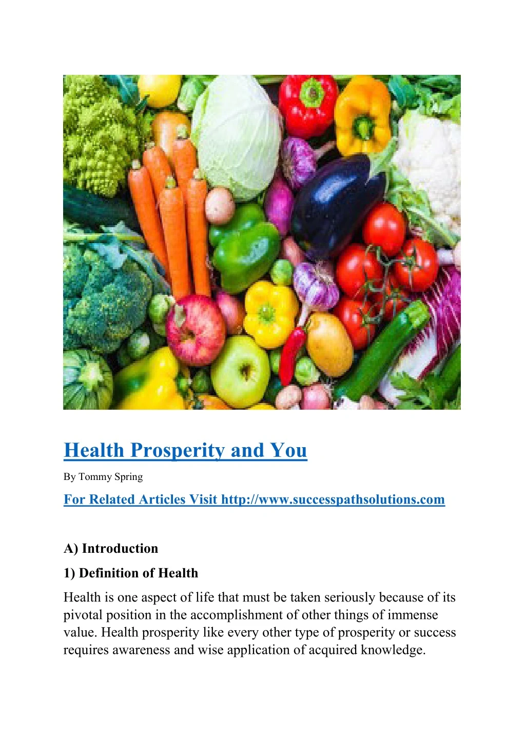 health prosperity and you