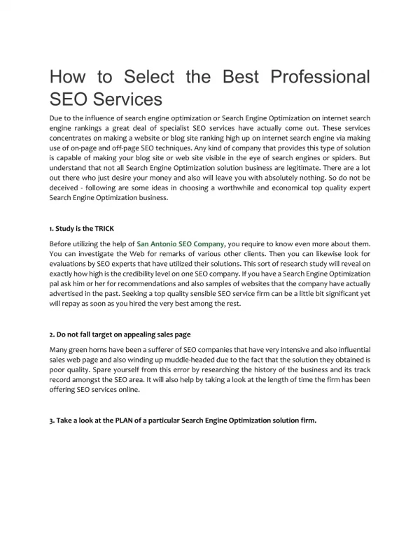 How to Select the Best Professional SEO Services