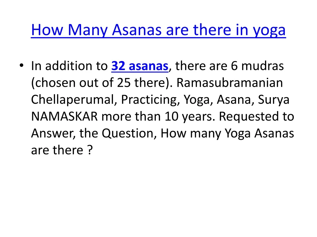 how many asanas are there in yoga