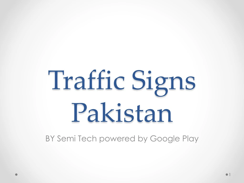 traffic signs pakistan