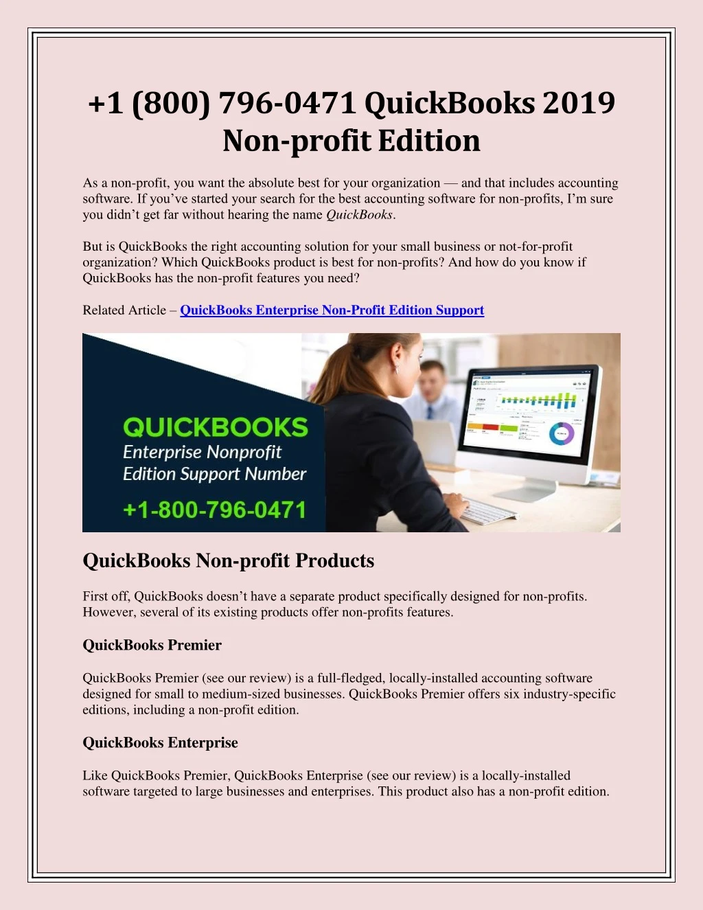 1 800 796 0471 quickbooks 2019 non profit edition