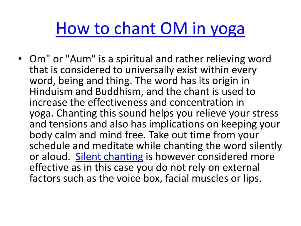 how to chant om in yoga