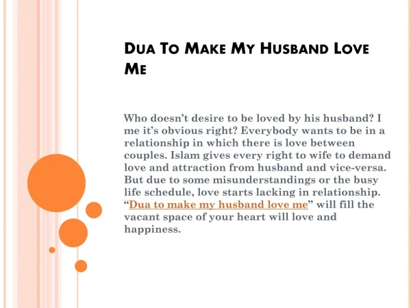 Dua To Make My Husband Love Me