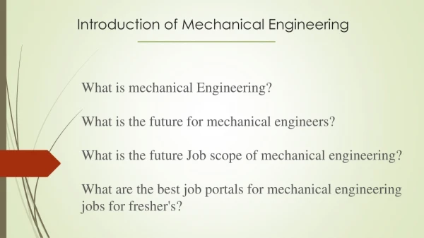 Entry Level Mechanical Engineering