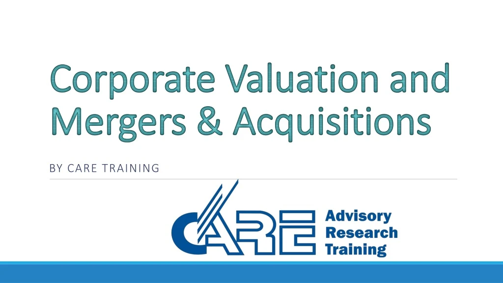 corporate valuation and mergers acquisitions