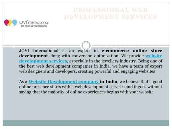 Professional Website Development Company In India