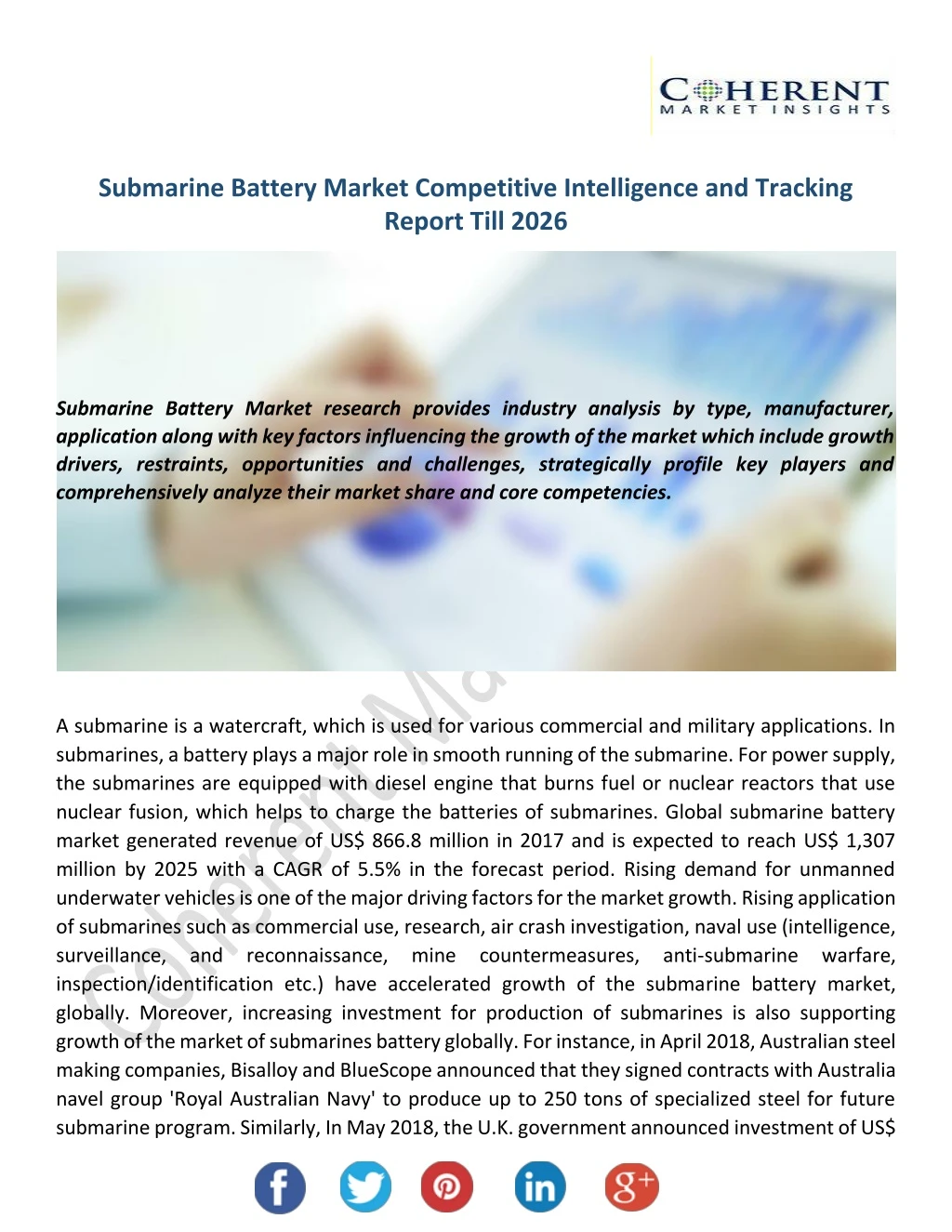 submarine battery market competitive intelligence