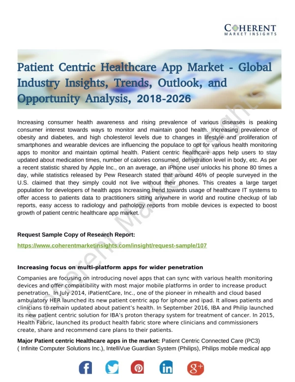 Patient Centric Healthcare App Market: In-Depth Qualitative Insights And Historical Data