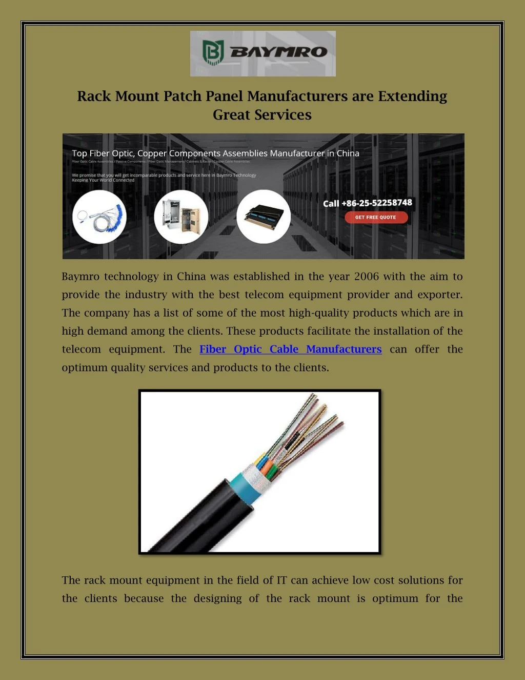 rack mount patch panel manufacturers