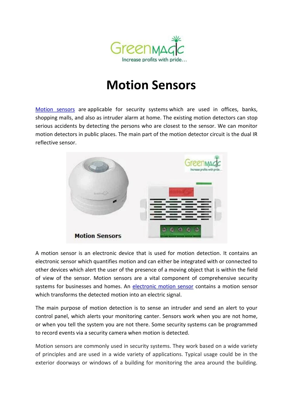 motion sensors