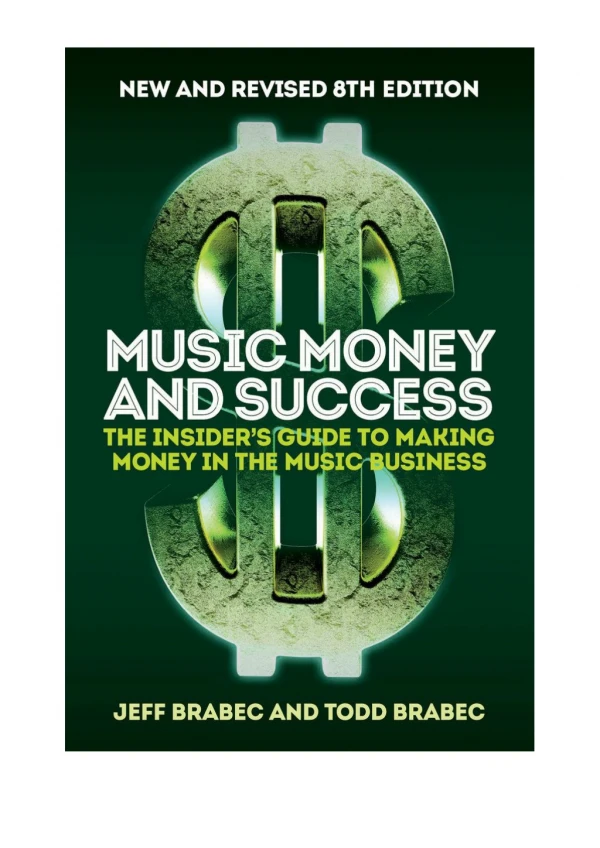 [PDF] Music Money and Success 8th Edition by Brabec, Jeff & Brabec, Todd