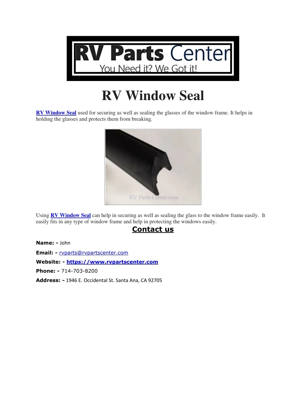 rv window seal