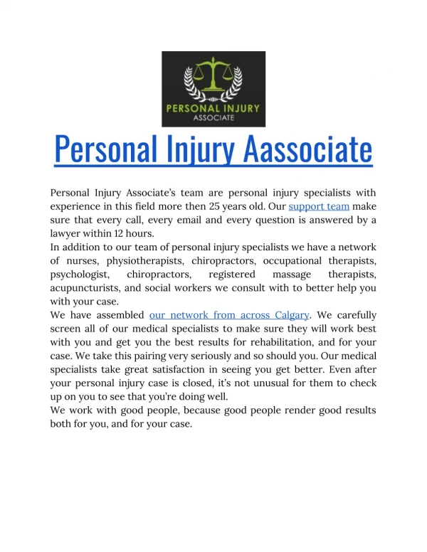 Personal Injury Associate