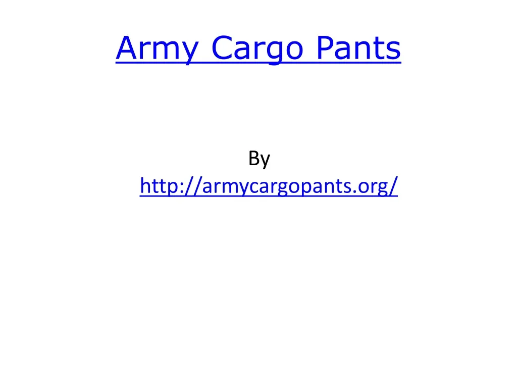 army cargo pants