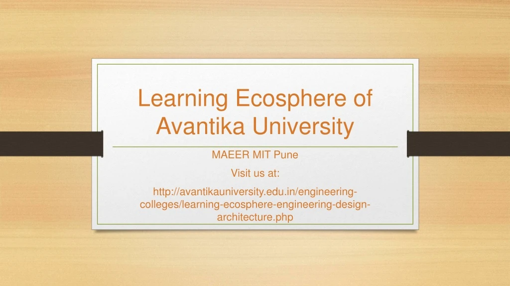 learning ecosphere of avantika university