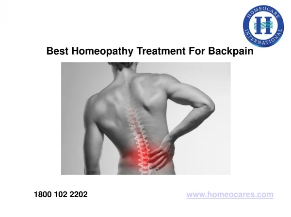 Best Homeopathy Treatment For Backpain In Shivamogga