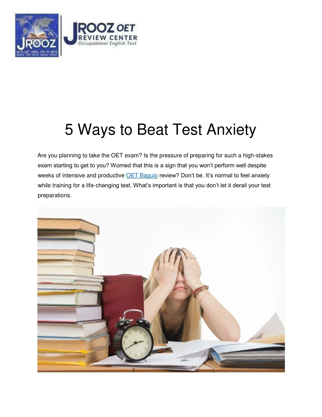5 ways to beat test anxiety