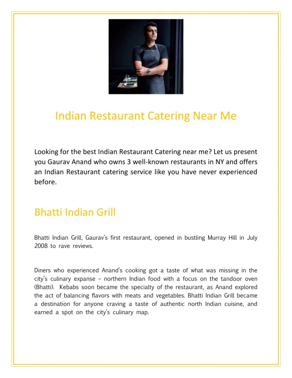 Best Indian Restaurant Catering Near Me