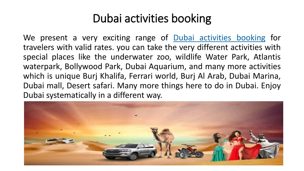 dubai activities booking