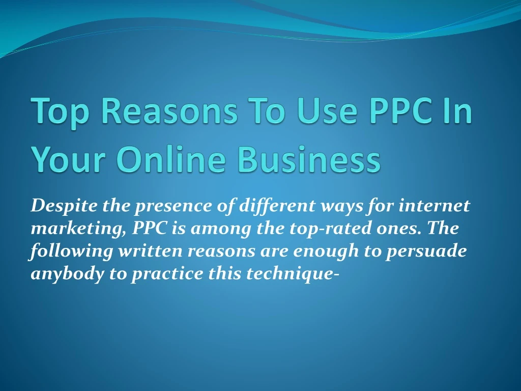 top reasons to use ppc in your online business