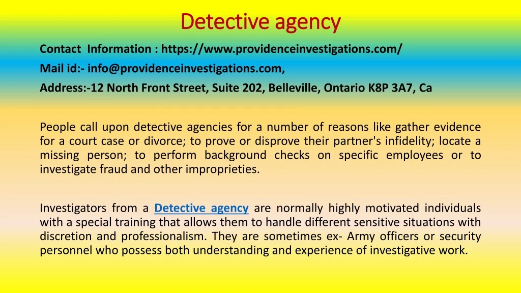 detective agency