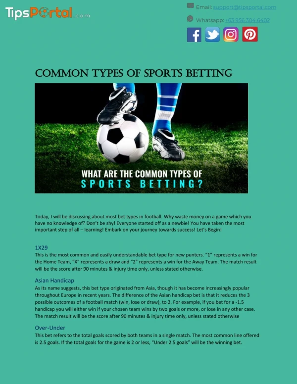 Common Types of Sports Betting