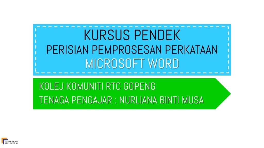 kursus pendek perisian pemprosesan perkataan microsoft word