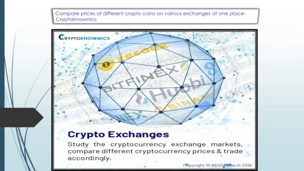 Compare prices of different crypto coins on various exchanges at one place | Cryptoknowmics