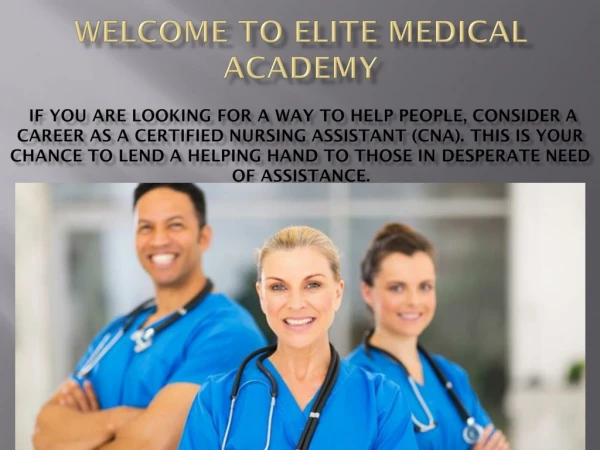 Get Certification for Online Medical Courses by Elite Medical Academy