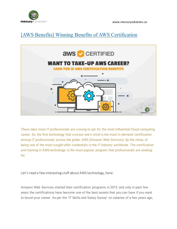 Winning Benefits of AWS Certification