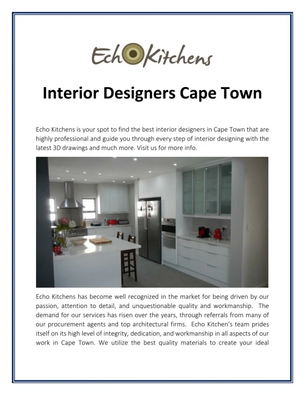 Professional Interior Designers in Cape Town