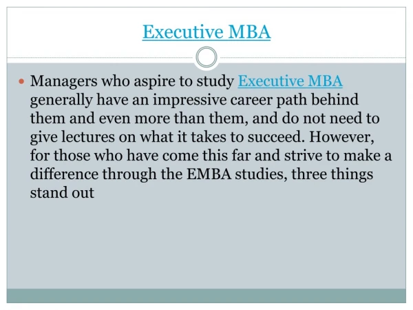 Executive MBA|Executive Education|Online Management program
