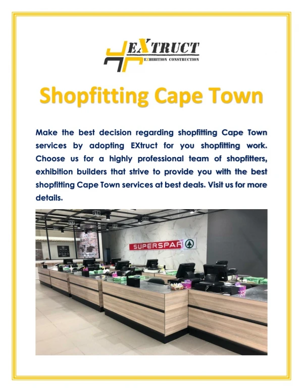 Shopfitting Service in Cape Town - Extruct