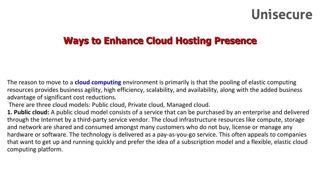 ways to enhance cloud hosting presence ways