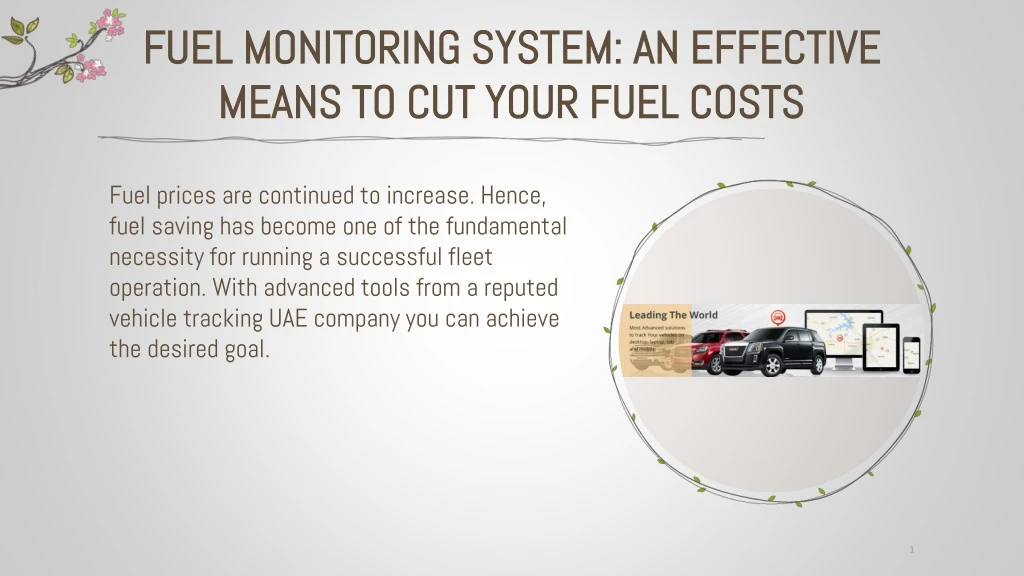 fuel monitoring system an effective means to cut your fuel costs