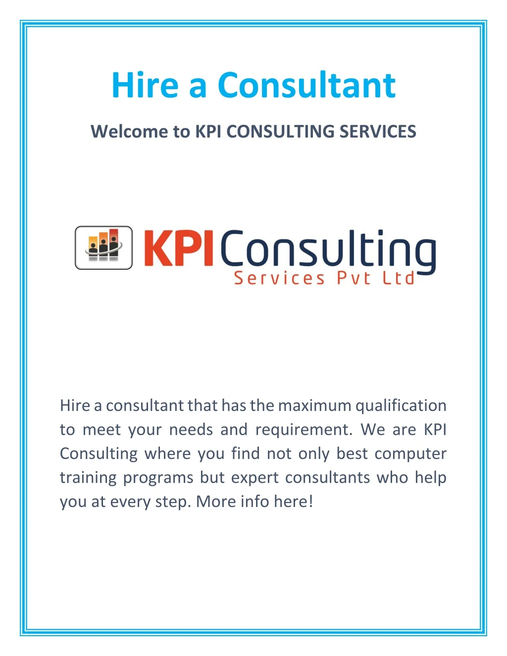 hire a consultant