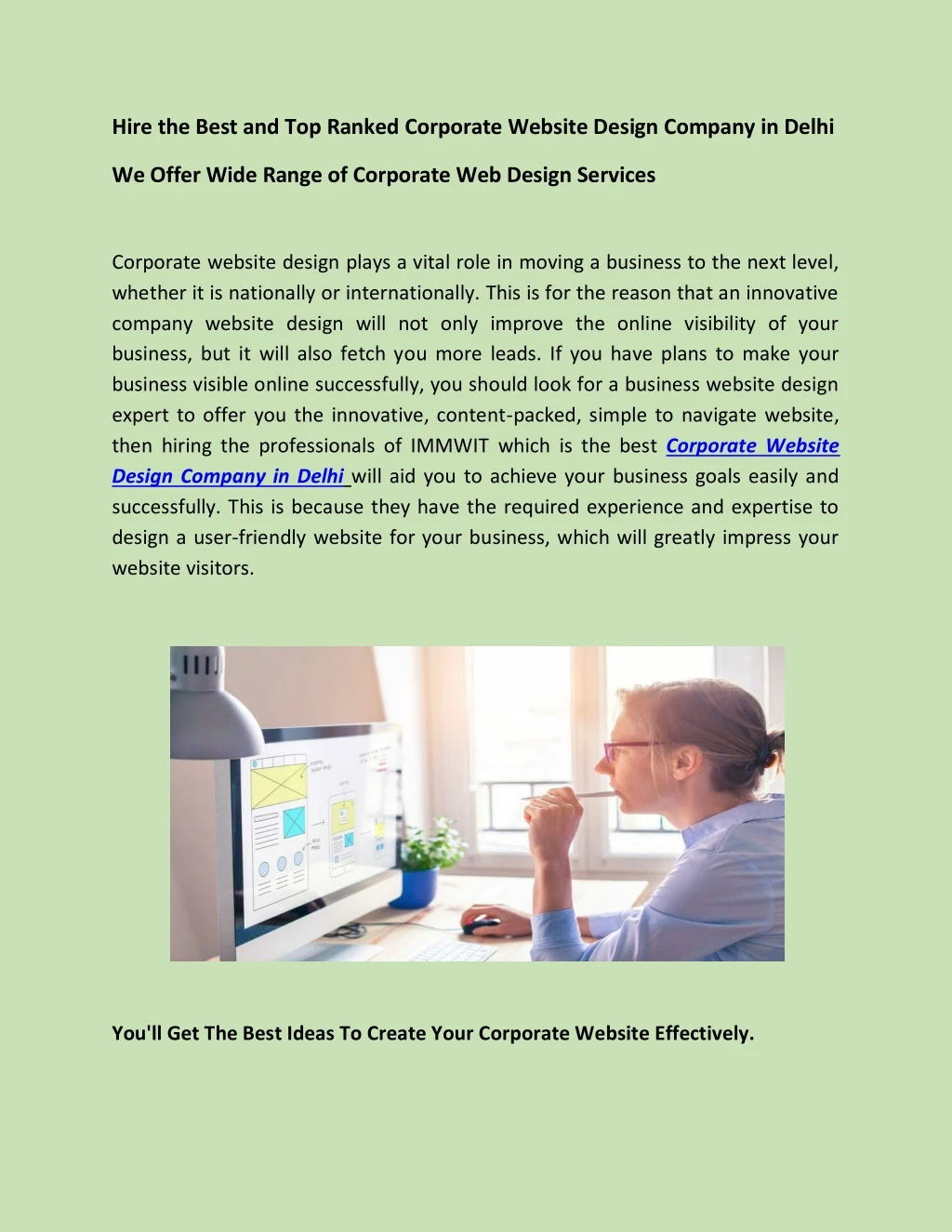 hire the best and top ranked corporate website