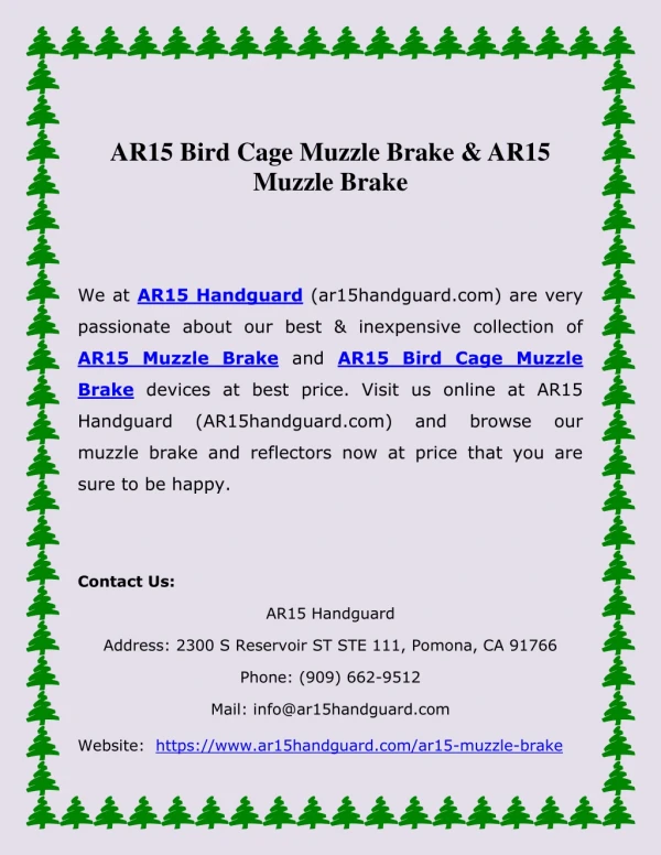 AR15 Bird Cage Muzzle Brake & AR15 Muzzle Brake