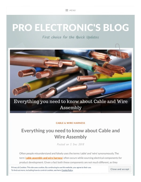 Everything you need to know about Cable and Wire Assembly