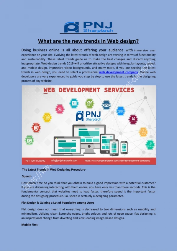 What are the new trends in Web design?