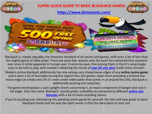 SUPER-QUICK GUIDE TO BASIC BLACKJACK