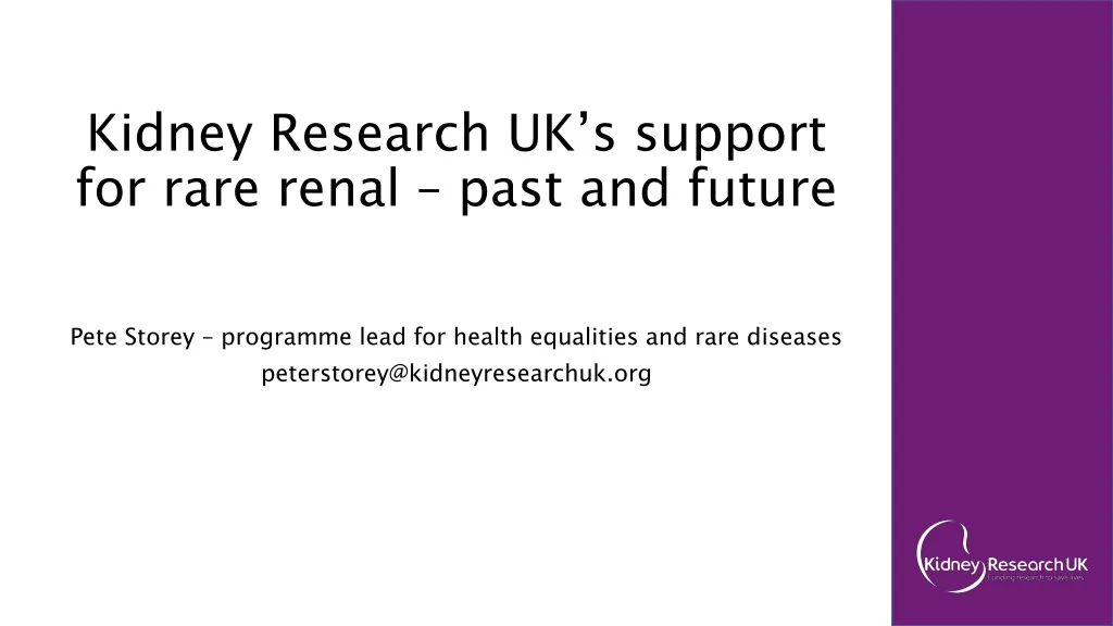 kidney research uk s support for rare renal past and future