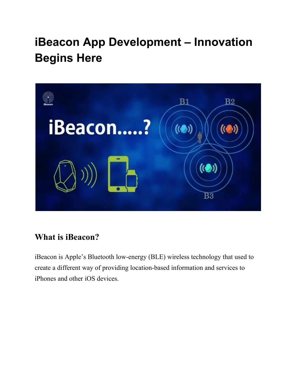 ibeacon app development innovation begins here
