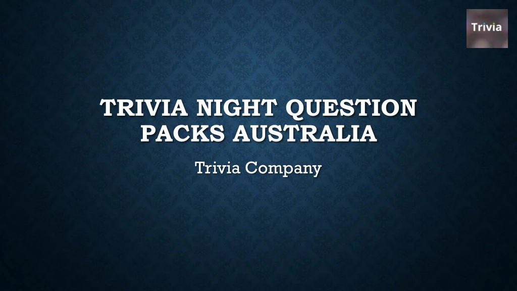 trivia night question packs australia