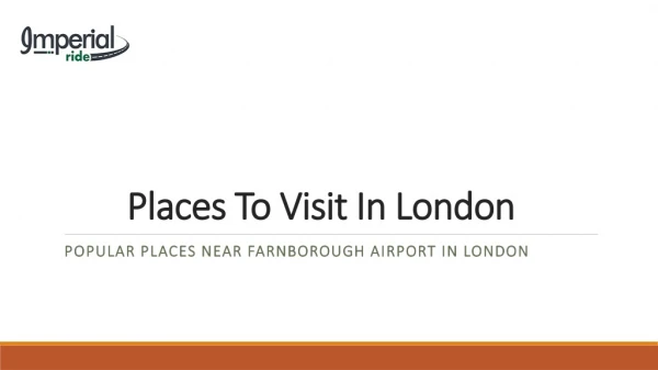 places to visit in London