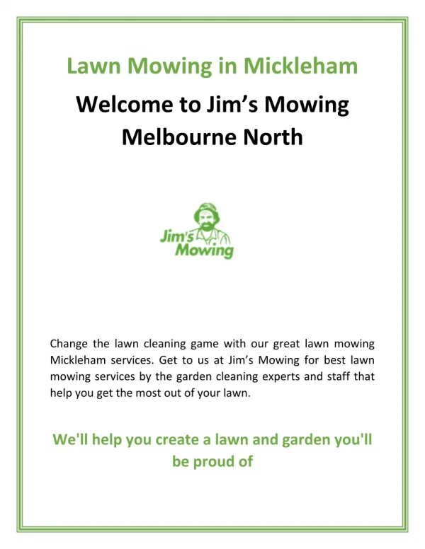 lawn mowing mickleham | Jimsmowingmelbournenorth