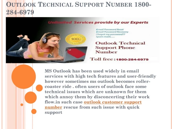 Outlook Technical Support Number 1800-284-6979