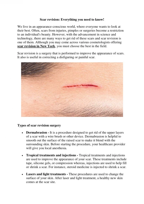 Scar Revision: Everything you need to know!