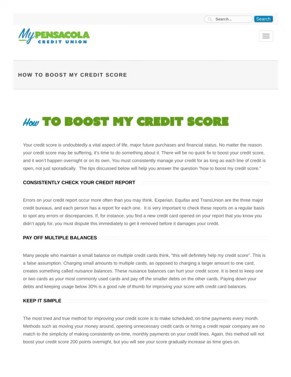 How to boost my credit score
