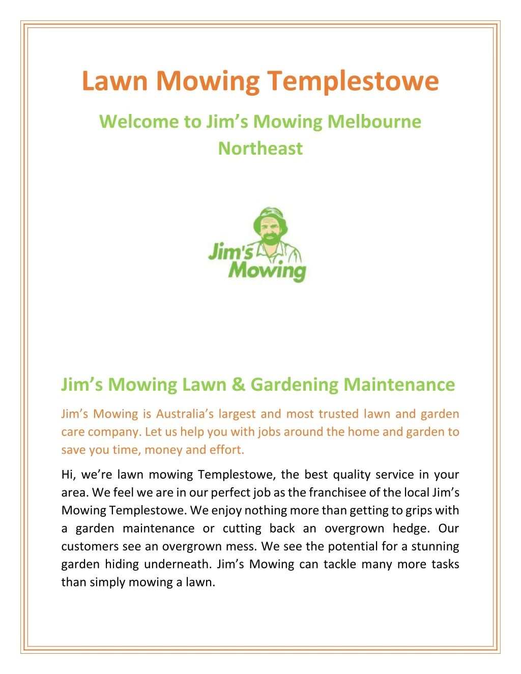 lawn mowing templestowe